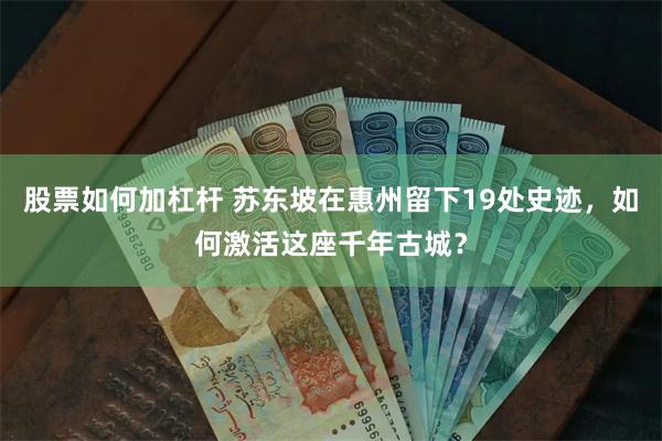 股票如何加杠杆 苏东坡在惠州留下19处史迹，如何激活这座千年古城？